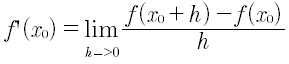 definizione di derivata